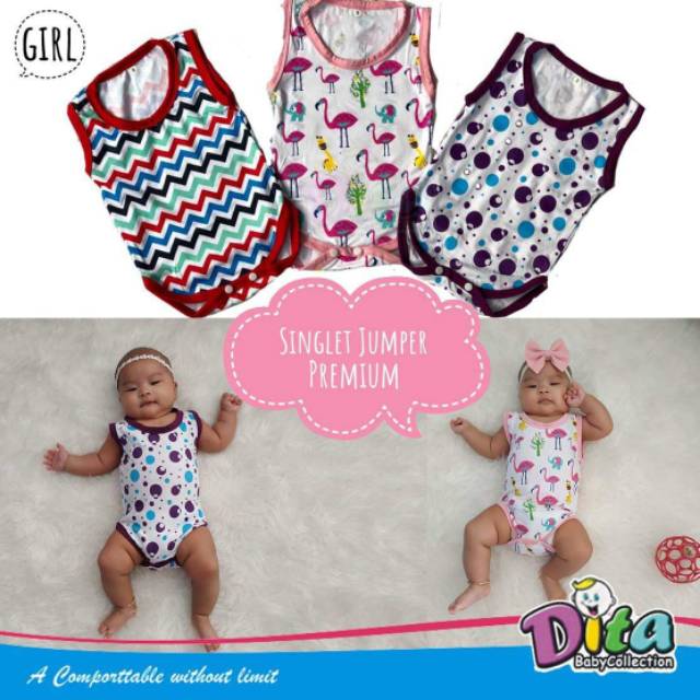 Singlet jumper Dita murah, jumper bayi bahan lembut nyaman