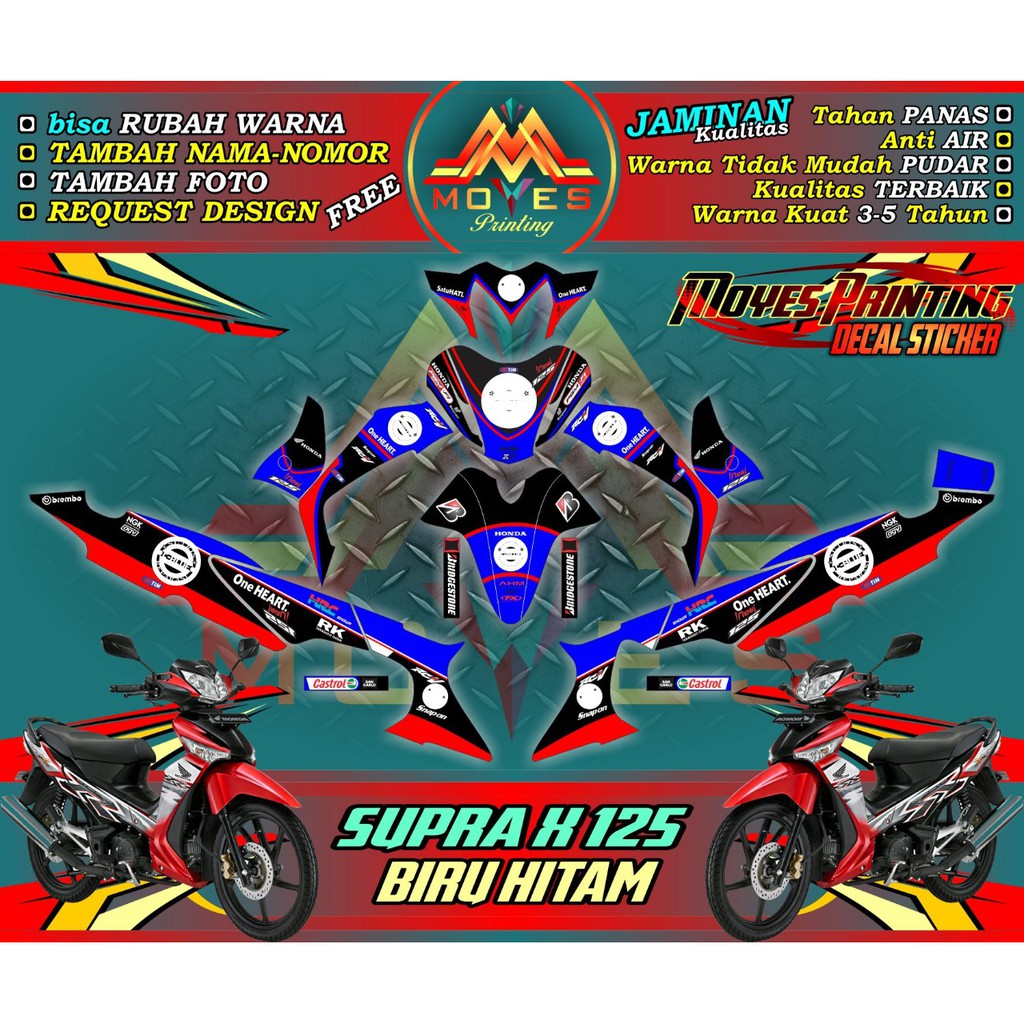 Decal Honda Supra X 125 Decal Full Body Supra X 125 Stiker Motor Supra X 125 Spec C Shopee Indonesia