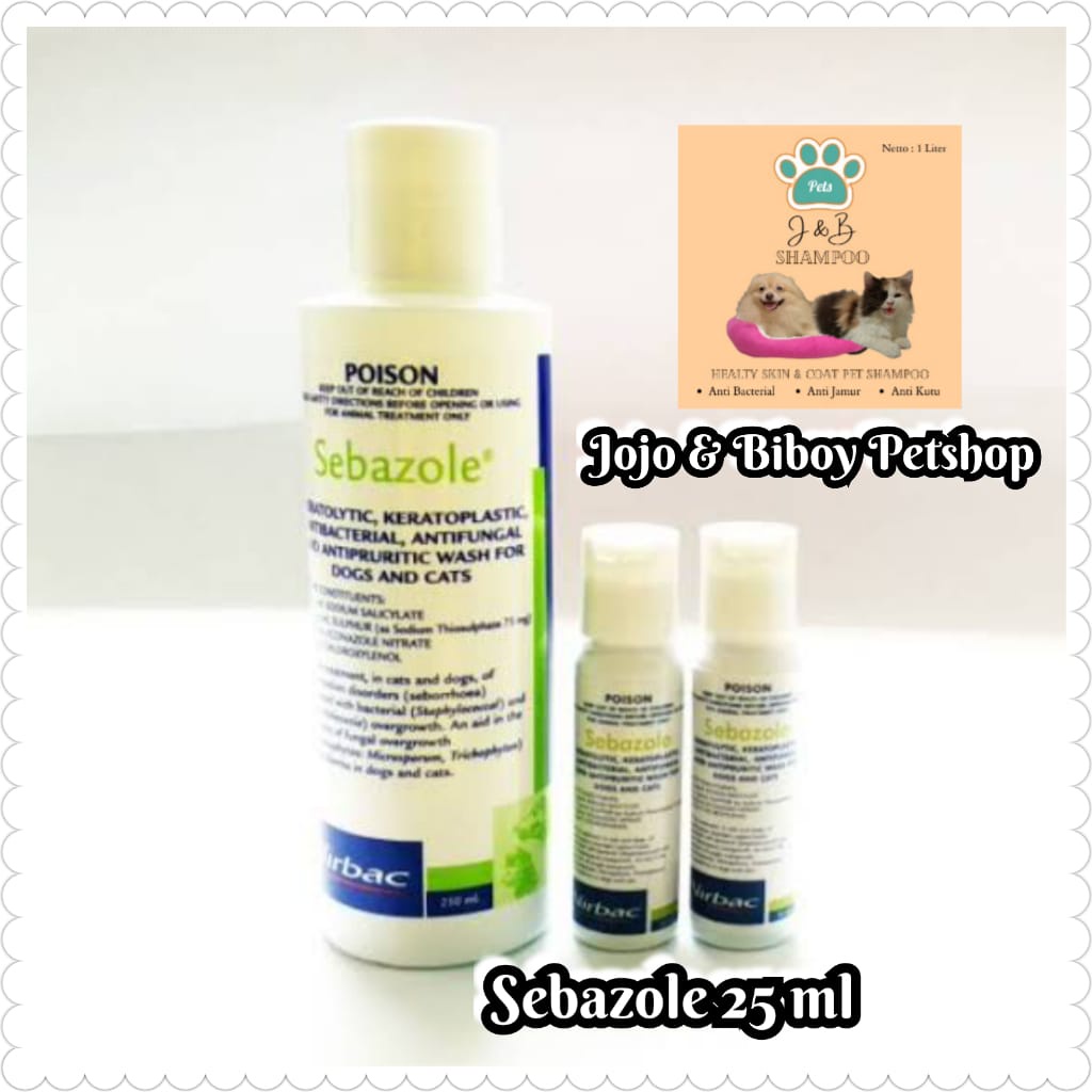 SEBAZOLE 25 ml SHAMPO JAMUR KUCING ANJING SEBAZOLE VIRBAC - REPACK