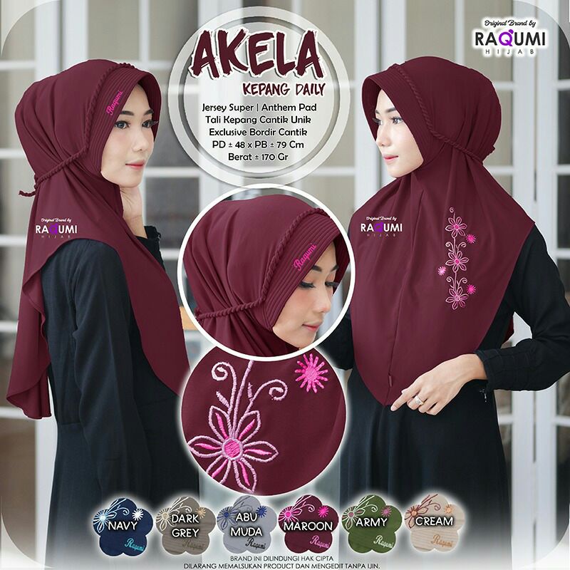 Hijab Instant Terbaru Akela Kepang Original Raqumi