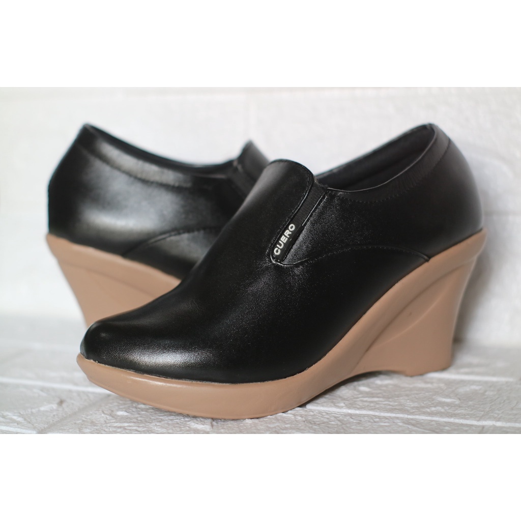Sepatu pantofel wanita kickers kulit asli original formal kerja kantor fantofel wedges tinggi 5cm CO