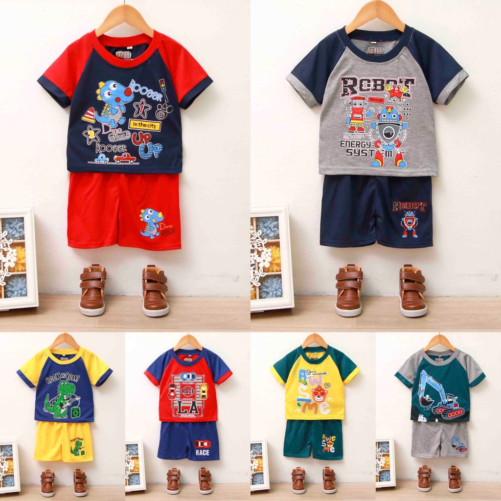 GOGO KIDS- BAJU SETELAN ANAK LAKI-LAKI 0-6 TAHUN/BAJU SETELAN KAOS ANAK LAKI2 TANGAN KIMONO/BAJU SET