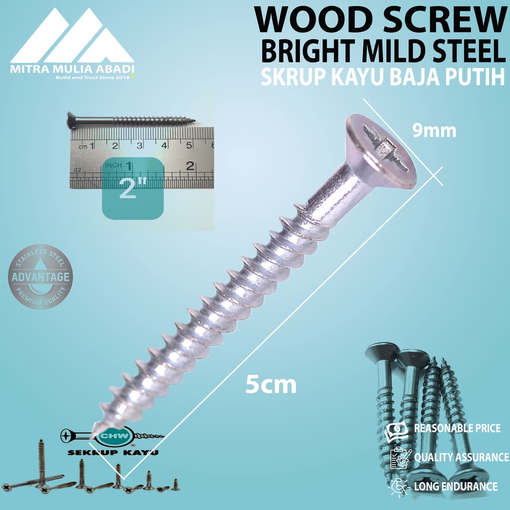 Sekrup Kayu CHW 2 inch x 9 / Skrup Wood Screw (A168)