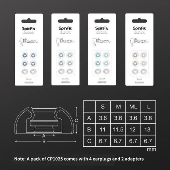 Spinfit Eartips Earpiece CP1025 (S / M / ML / L)