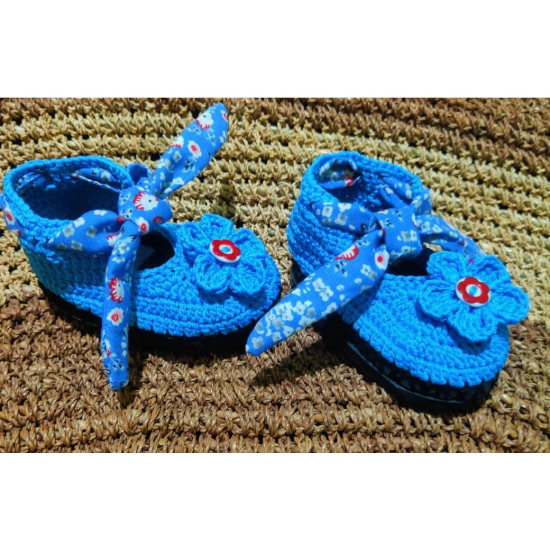 SEPATU RAJUT ANAK BALITA DENGAN SOL. SEPATU BAYI CROCHET