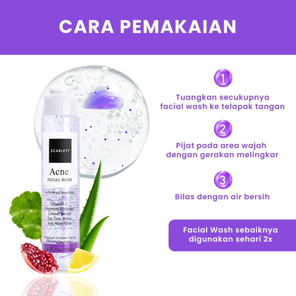 Scarlett Whitening Acne Facial Wash Pembersih Wajah Jerawat