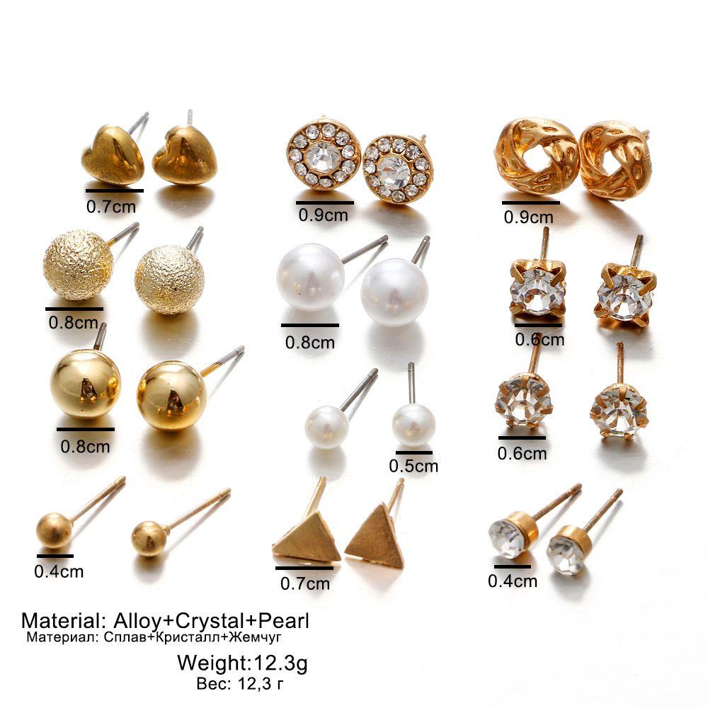 Top 12pasang Anting Set Fashion Hadiah Perhiasan Hoop Ring