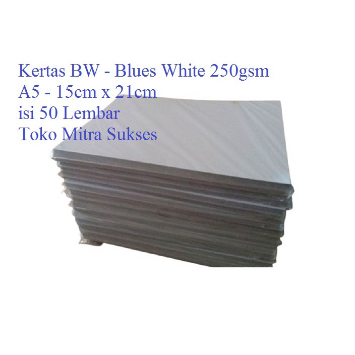 

50 Lembar Kertas BW - Blues White 250gram A5