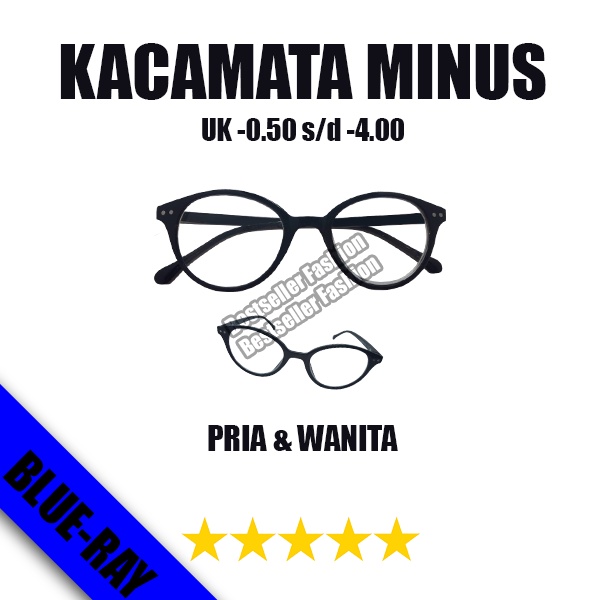 KACAMATA MINUS ANTI RADIASI BLUE_RAY -0.50 S/D -4.00 ELEGAN FASHIONABLE KACAMATA RABUN JAUH PRIA DAN WANITA NOCASE