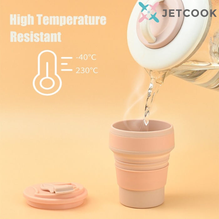 JetCook Collapsible Cup / Foldable Cup 500ml - Gelas Lipat Silicone Portable Tahan Panas