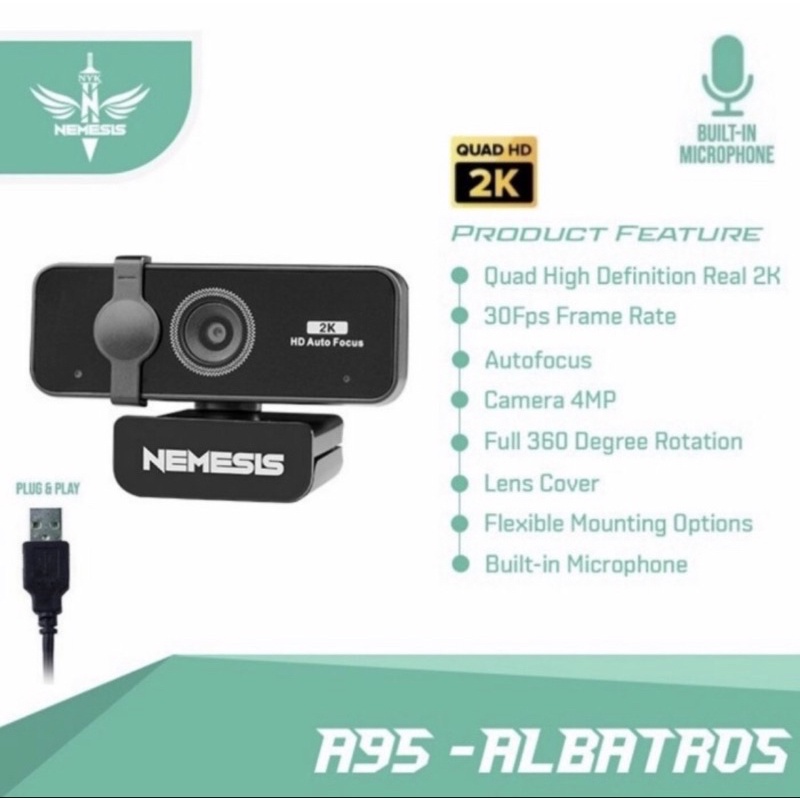 Original Webcam NYK Nemesis A95 Albatros 2K streamer streaming A 95 gaming camera