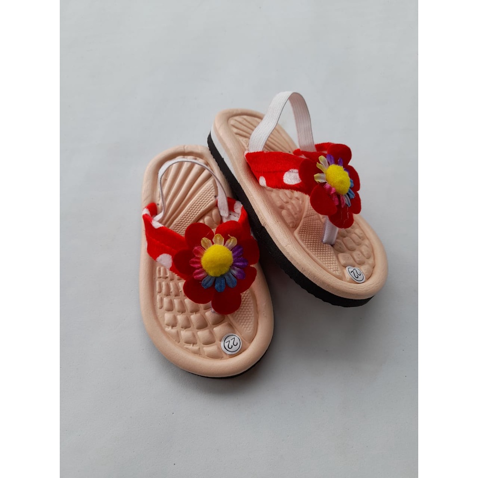 Sandal Baby Sandal Anak Perempuan Bunga Cantik Trandy Usia 1 - 2 Tahun