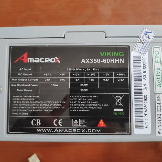 Power supply amacrox 350w