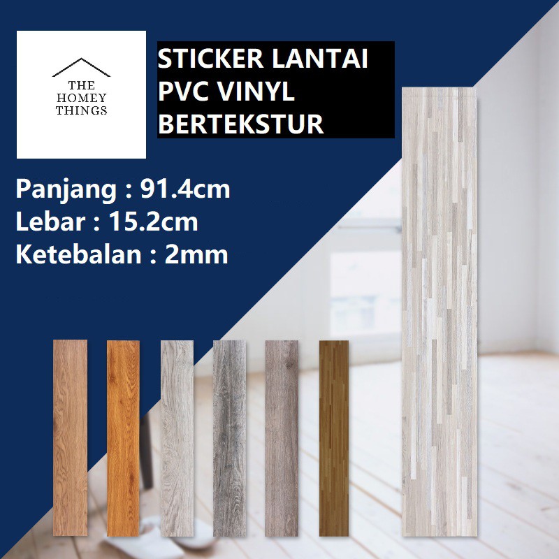 PARKET LANTAI VINYL PVC PREMIUM STICKER MOTIF KAYU TEBAL 2MM DEKORASI LANTAI RUANGAN