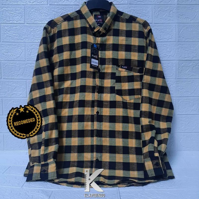 Kemeja Flanel Pria Lengan Panjang Motif Kotak Kotak Kualitas Premium M L Xl