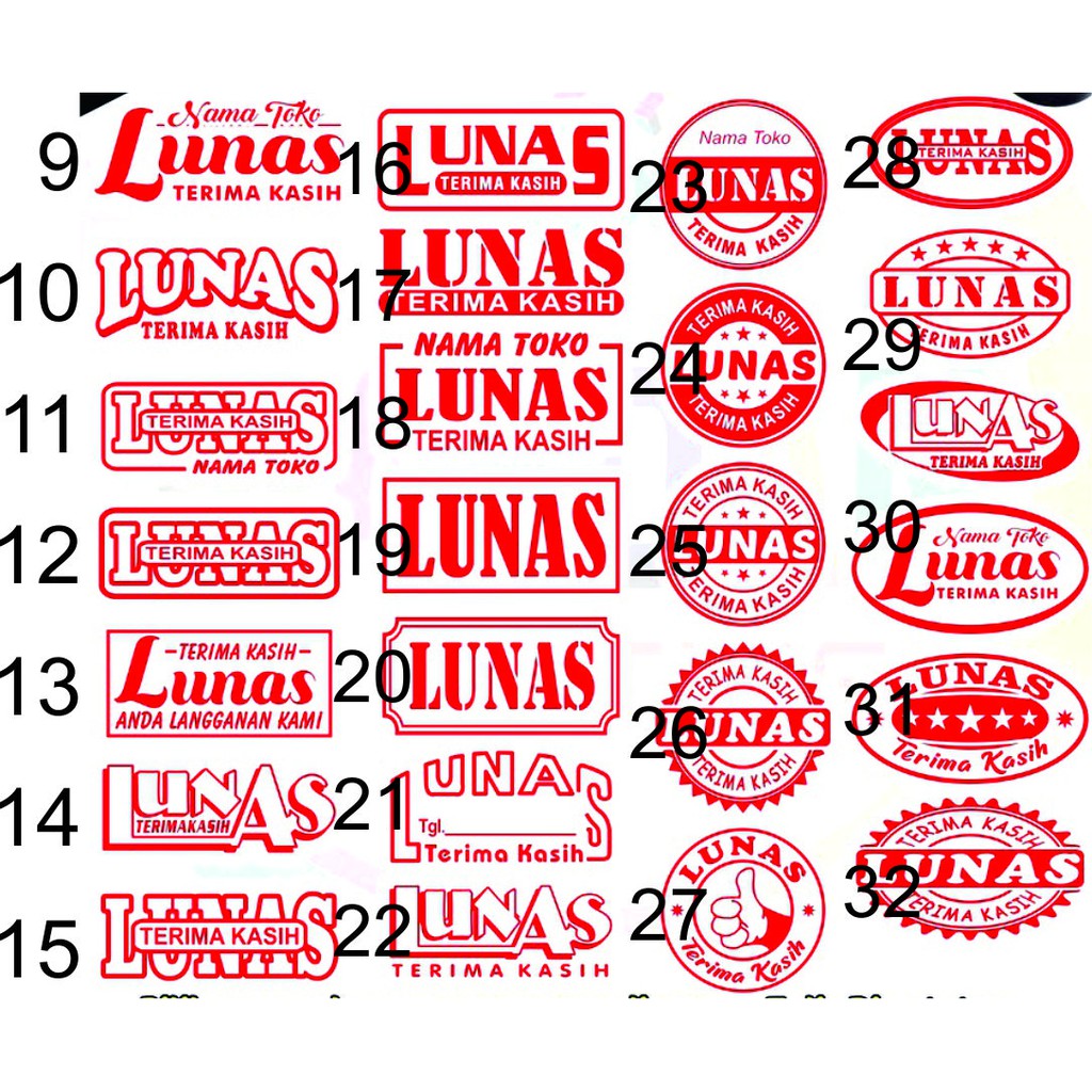 

STEMPEL OTOMATIS / WARNA / FLASH LUNAS DAN TERIMA KASIH 1 warna bisa DI Tambahin nama toko perusahaan