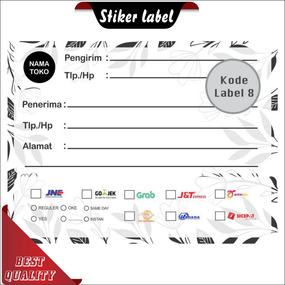 

TERMURAH !!! STIKER LABEL PENGIRIMAN PAKET A3+ CETAK PLUS CUTTING BAHAN CHROMO