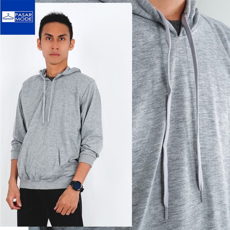 Sweater GREY Topi Polos Basic pria