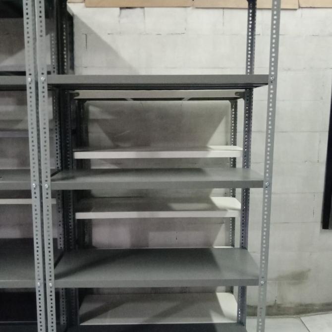 rak besi siku (40cmx1mx2m) 5 susun + karet kaki