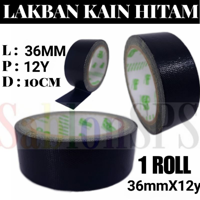 LAKBAN JILID LAKBAN KAIN HITAM 36MMx12Y CLOTH TAPE