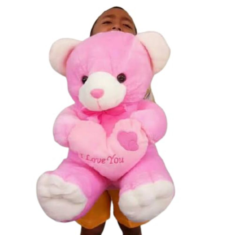 Boneka Teddy Bear Love Pink Ukuran XL SNI