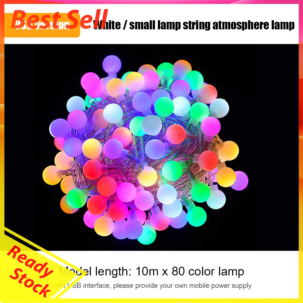 10m Outdoor Camping LED Light String USB Charging Hanging Decorative Lights