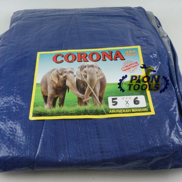 Terpal A2 5x6 meter Corona 2Gajah (b/s) Terpaulin Terpal plastik Terpal kolam ikan Terpal Lembaran