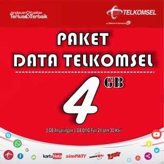 Jual PAKET DATA TELKOMSEL 4 GB 30 HARI ( KHUSUS SIMPATI dan AS dan LOOP