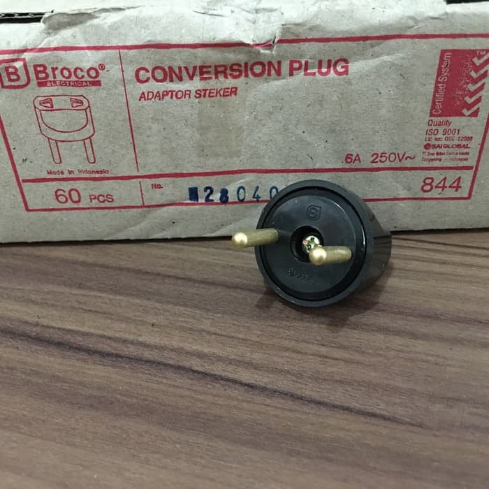 Adaptor Steker Dua Pin Broco Berkualitas Conversion Plug 844