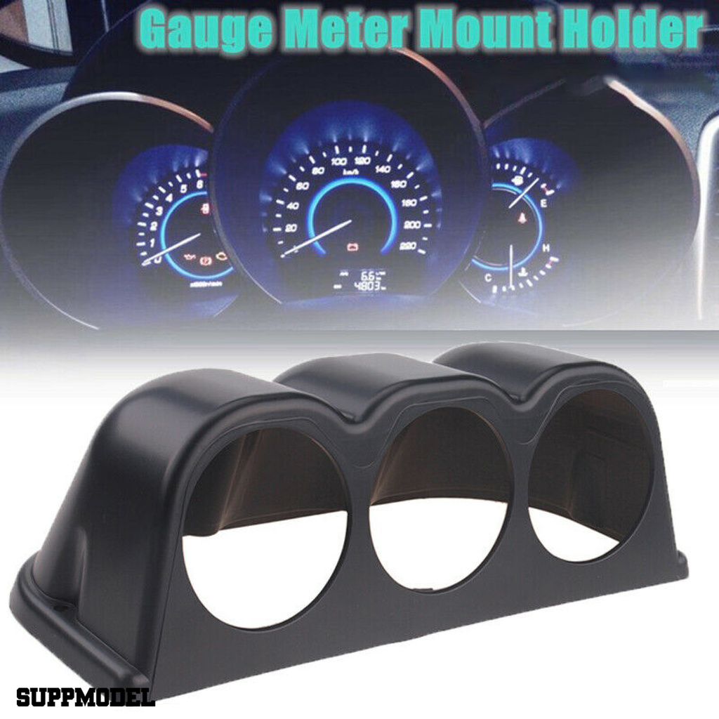 Smodel Mount Holder Panel Meter 3 Lubang 6cm Warna Hitam Matte Untuk Dashboard Mobil