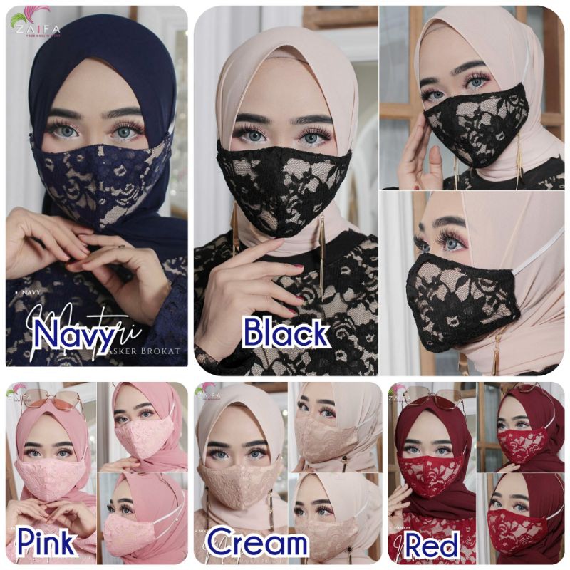 Masker Kain Batik/Etnik/ masker Brokat Earloop Headloop bahan halus  min order 3