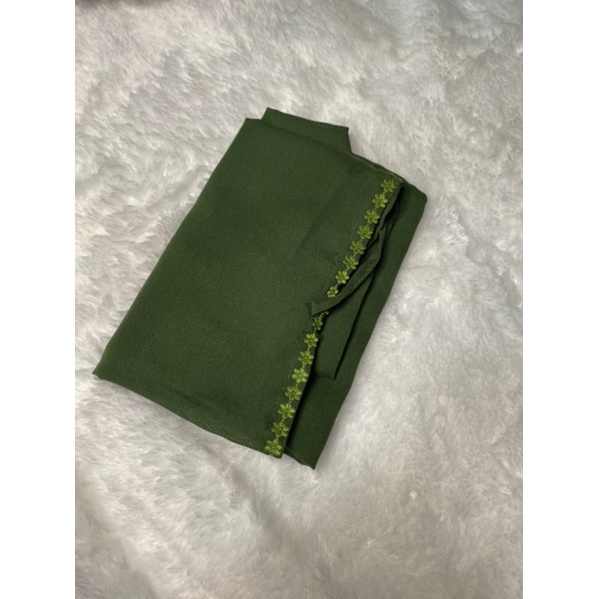 BERGO MARYAM RENDA MELATI DIAMOND / HIJAB BERGO MELATI NON PET PART 2-Melati hijau army