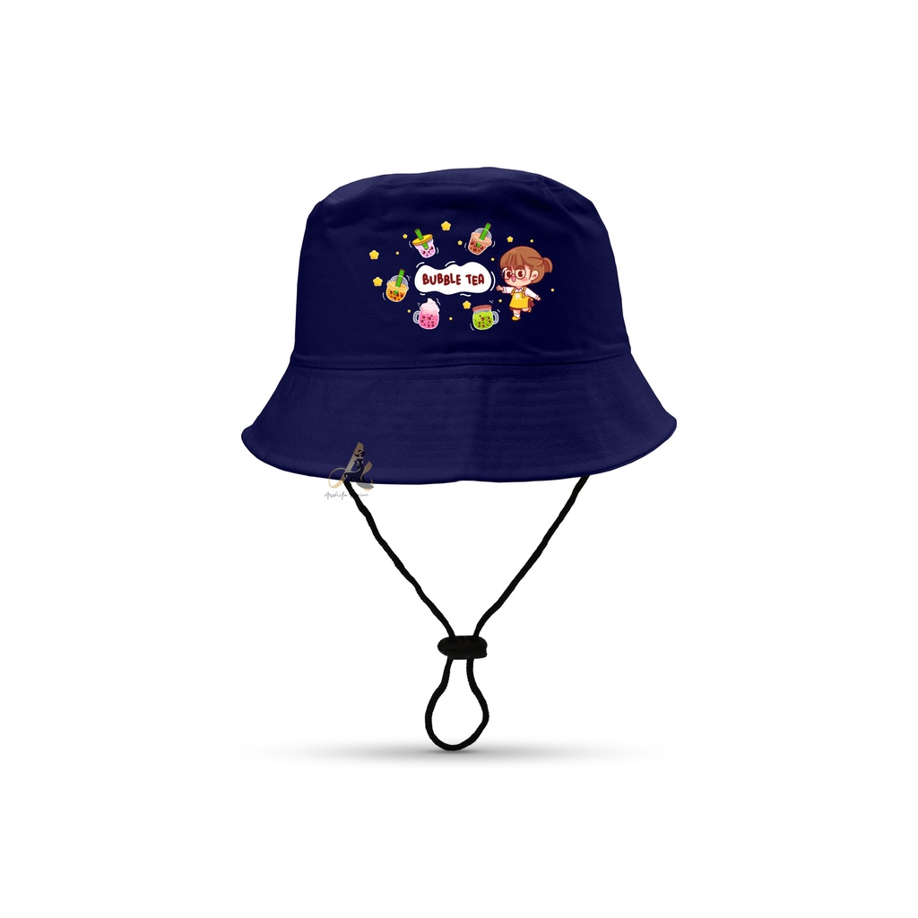 Topi Bucket Hat anak sablon BOBA/Bucket Sablon BOBA