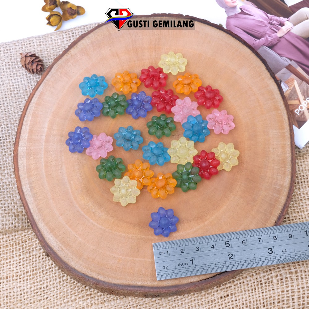 Isi 6pcs Bahan Bros Craft Bunga Permen Candy Lucu Wanita