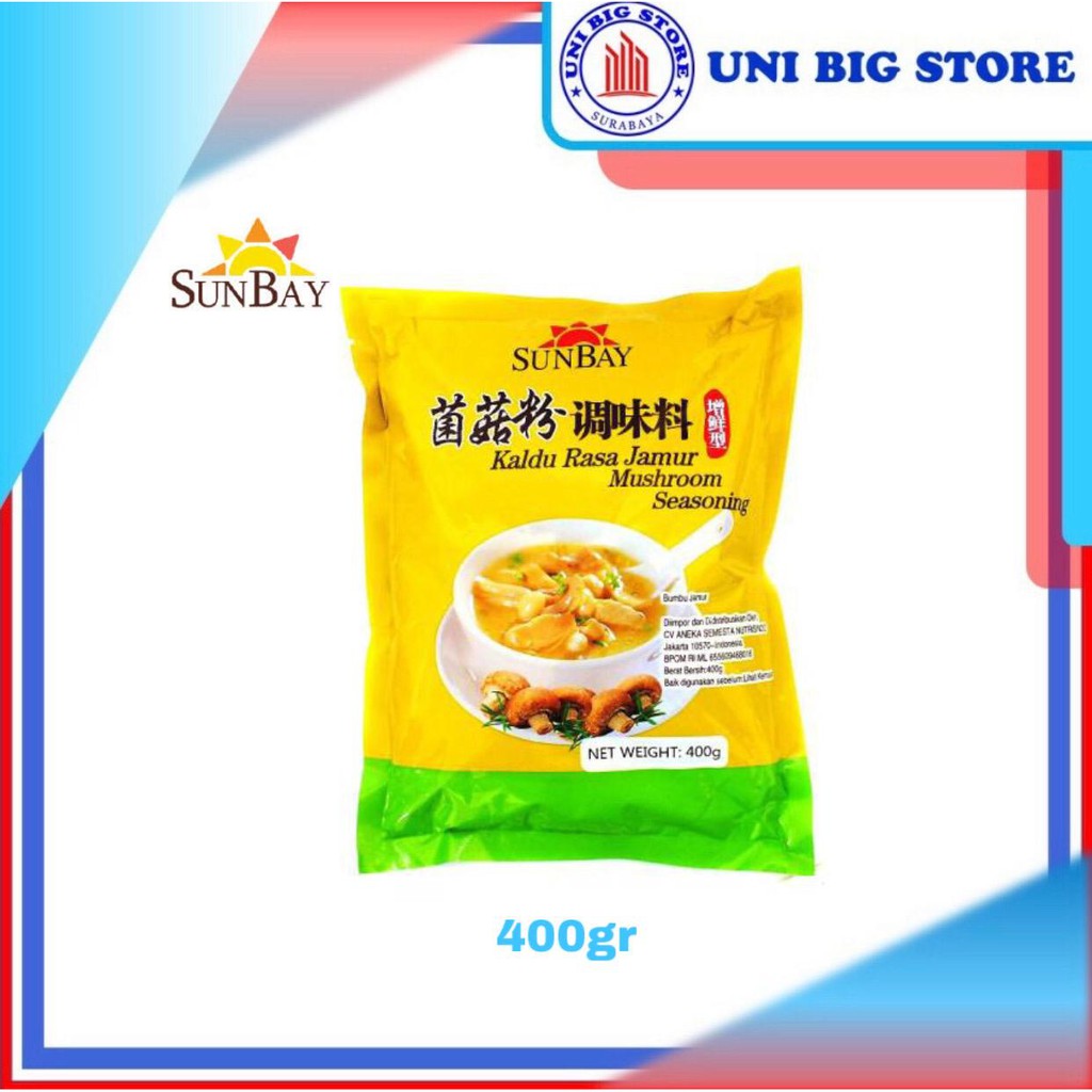 

SUNBAY Kaldu Jamur 400 gr Mushroom Seasoning Powder Vegetarian Mokucing Halal No Totole