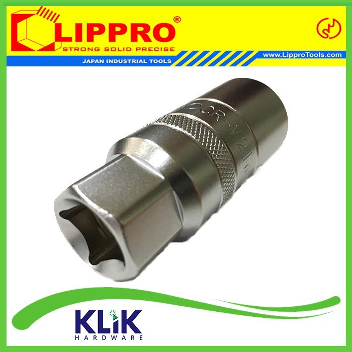 Lippro Mata Kunci Sok Shock Busi 1/2 Inch x 21 mm - Spark Plug Sock Roda Racing 21 mm