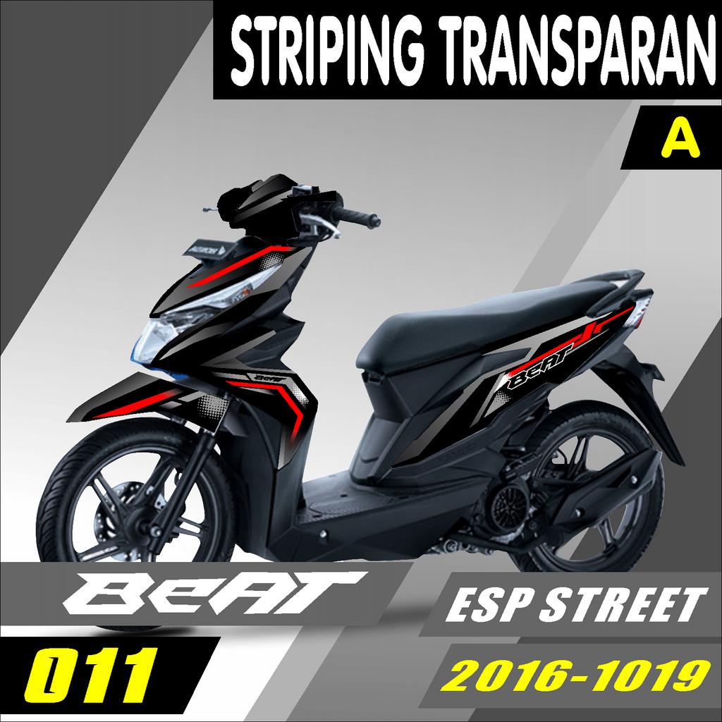 MODIFIKASI BODY MOTOR STRIPING TRANSPARAN UV BENING BEAT ESP STREET