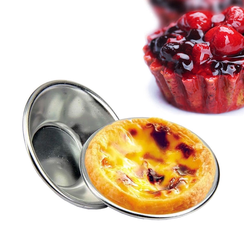 5Pcs/set Egg Tart Mold,Heat Resistant Non Stick Aluminum Mini Egg Tart Mold