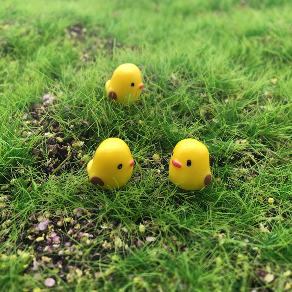 Mxbeauty 10pcs / Set Miniatur Ayam Bahan Resin Aneka Warna Untuk Dekorasi Taman