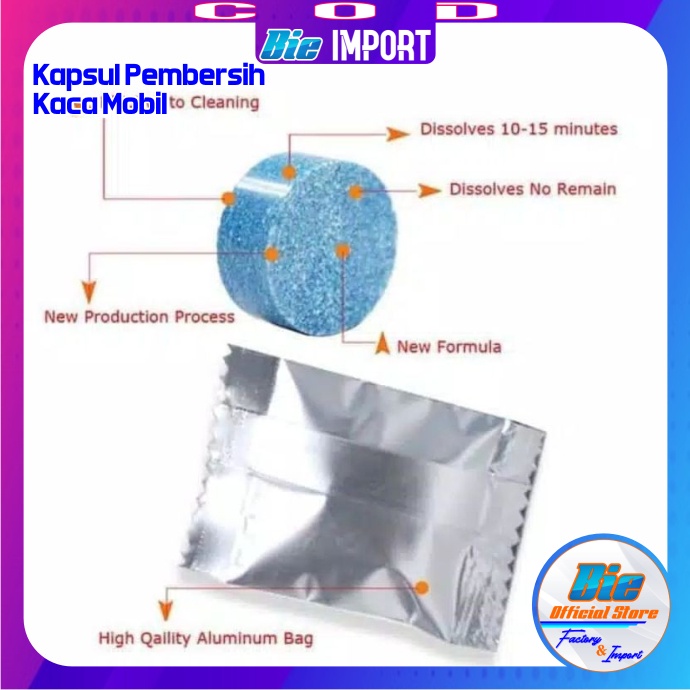 Pembersih Kaca Mobil Wipper Air  Blue Tablet Impor Best Seller