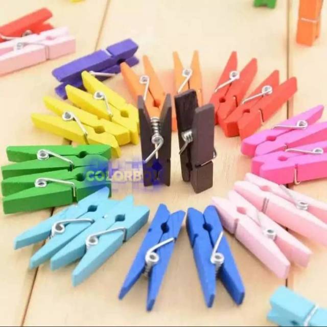 WOODEN CLIP/ CLIP KAYU RAINBOW FULL COLOR 1 PACK