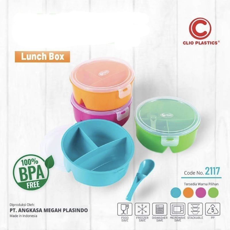 Lunch box clio nara kotak bekal nasi free sendok