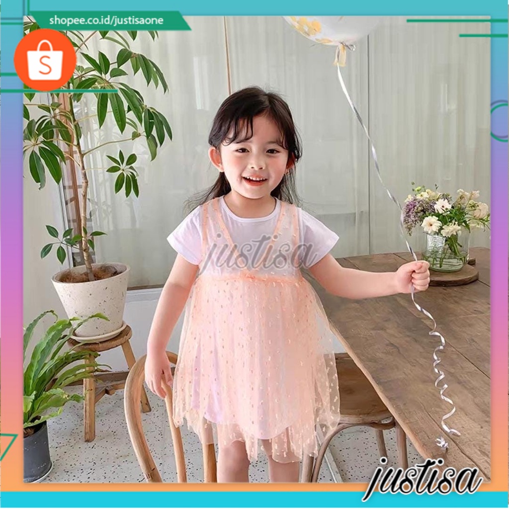 Promo !! Dress import anak /  Dress anak perempuan / dress furing dots kirana import uk 1-3th