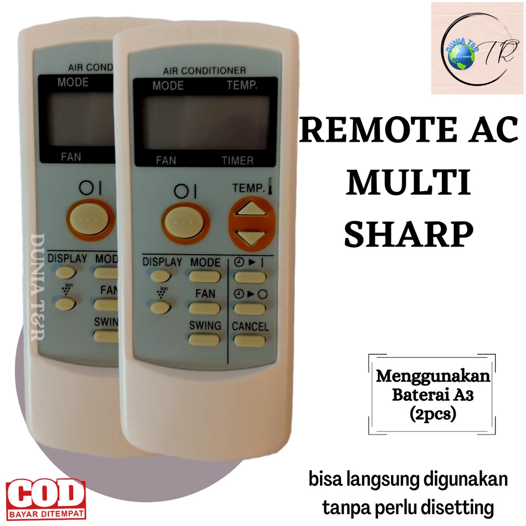 Remot / Remote AC SHARP Ion Plasmacluster tanpa dus tidak perlu setting