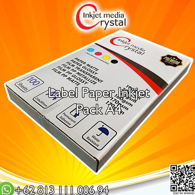 

Stiker Label Paper Crystal Inkjet a4 isi 100 lembar