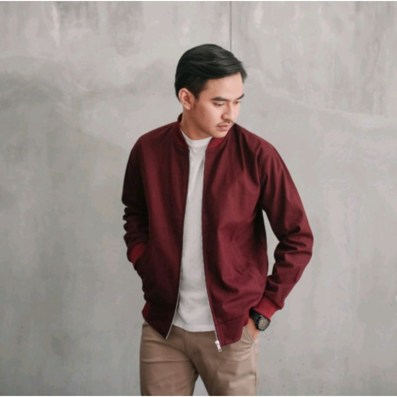 jaket bomber canvas original