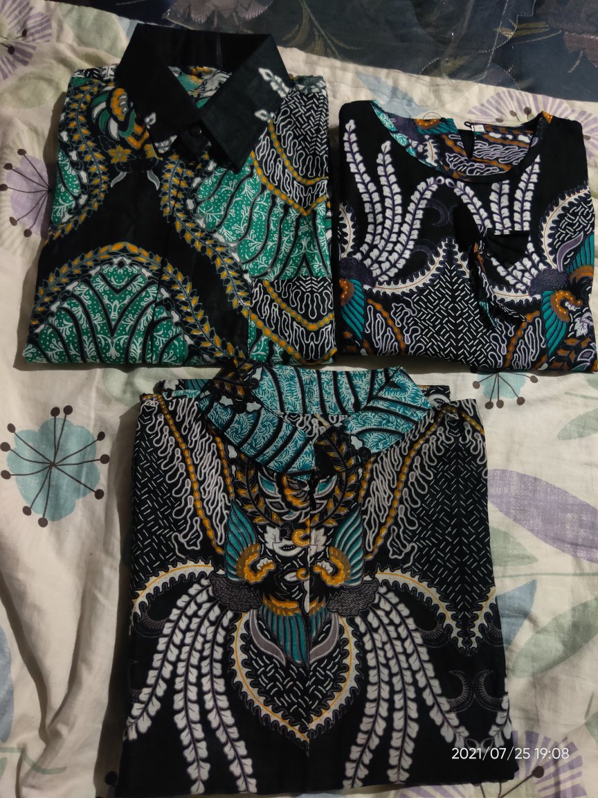 [free Ongkir] Batik Couple / Keluarga / Pasangan / Anak Motif Madu Ijo