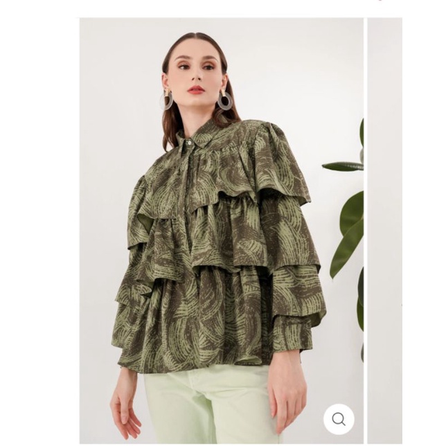 tiered ruffle shirt benang jarum PL