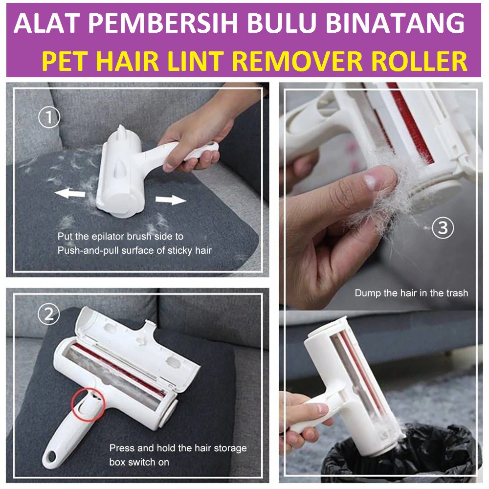 Pembersih Bulu Binatang Pet Hair Lint Remover Roller / Alat pembersih Bulu Binatang