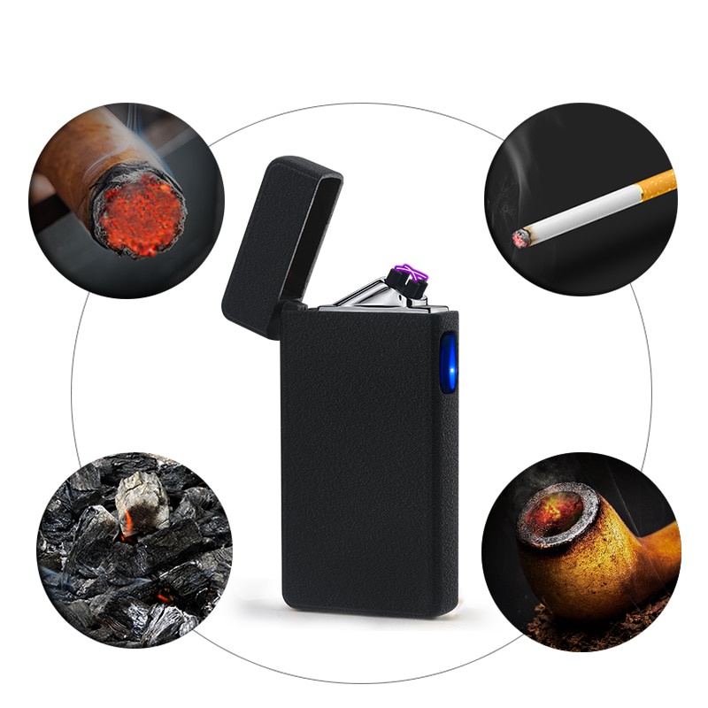 Overview of LCFUN Korek Api Elektrik Double Pulse Plasma Arc Lighter USB Rechargeable - F130015